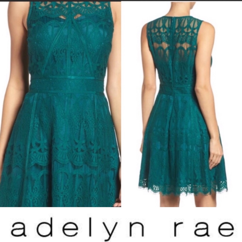 Adeline Rae Illusion Lace Dress